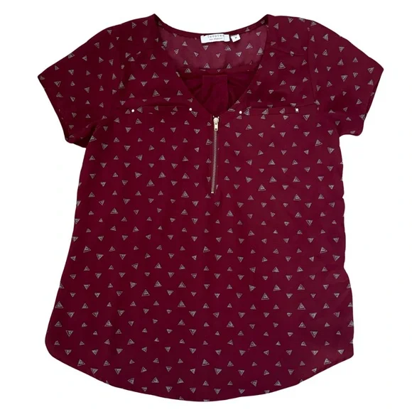 Burgundy Bliss Blouse Sz M - Picture 6 of 10
